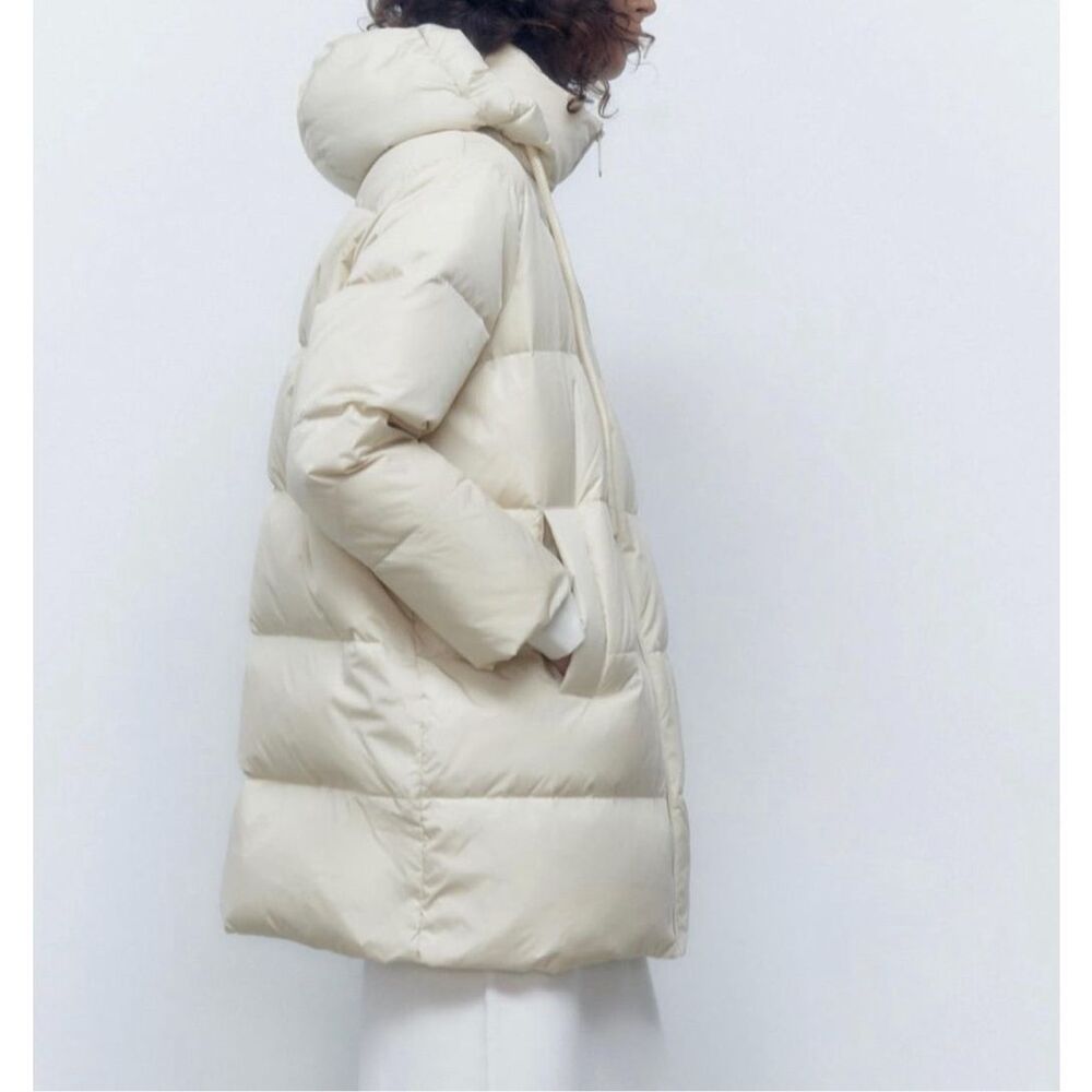 Zara Cream Puffer Jacket - Picture 6 of 12